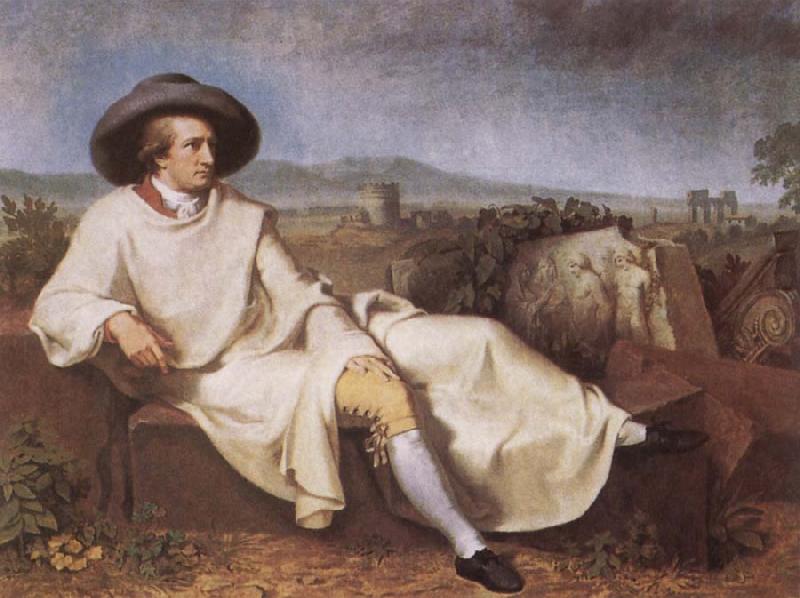 TISCHBEIN, Johann Heinrich Wilhelm Goethe in the Roman Campagna Germany oil painting art